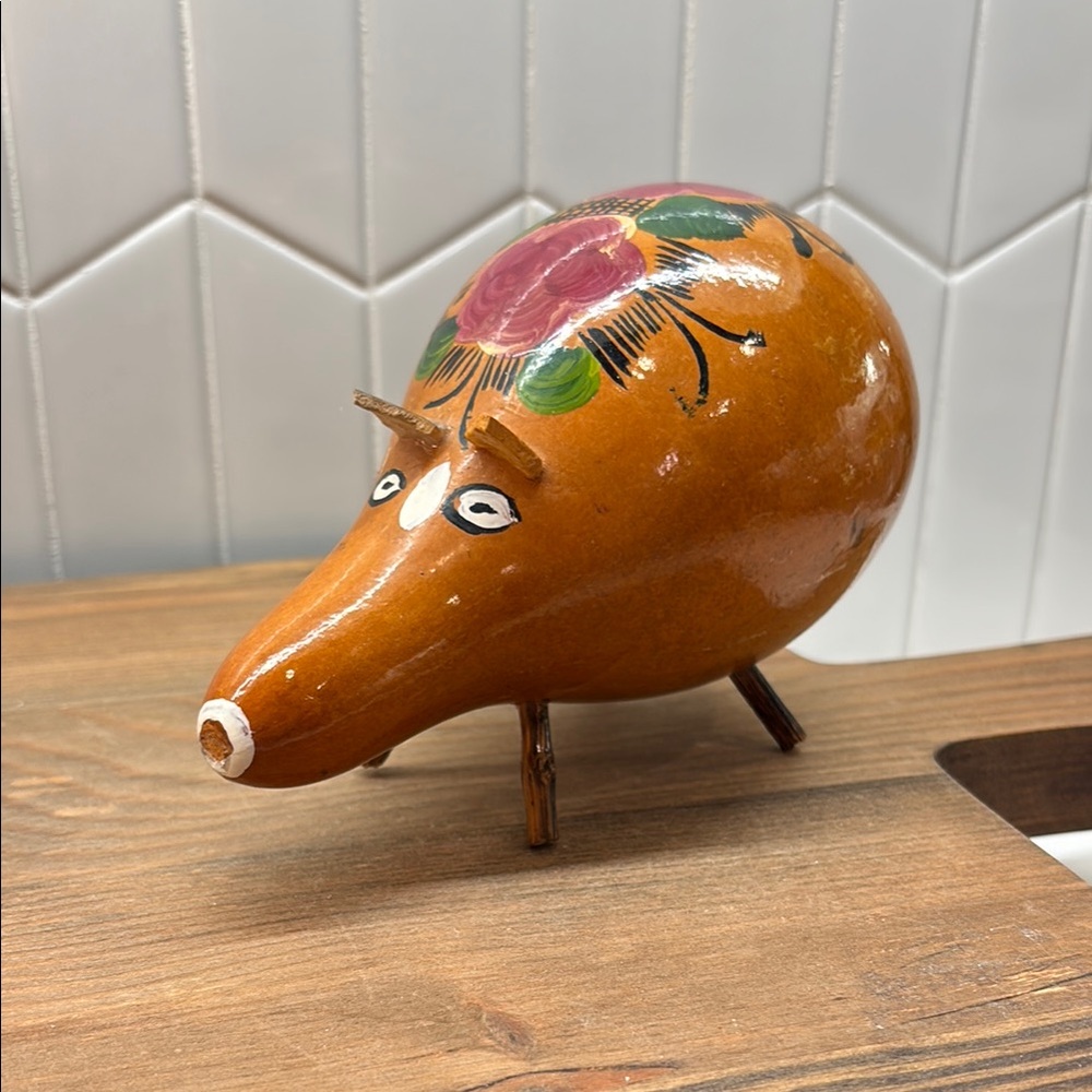 Handpainted pig gourd